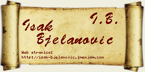 Isak Bjelanović vizit kartica